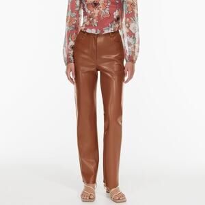 Aritzia Wilfred The Melina Vegan Leather Pant in Epicurean Brown